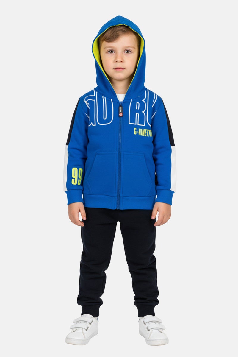 guru G99 By Guru Toddlers Boy 2 Pieces Brand Logo Hoodie With Bottom Set, Multicolor - Image 1